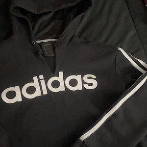 Black V Neck Adidas Hoodie